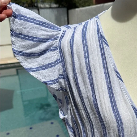 Rails Tina Villa striped dress size L. Blue & White striped Maxi Dress - Picture 5 of 13